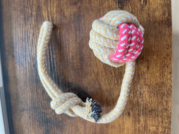 Monkey Knot with Tail Rope Toy